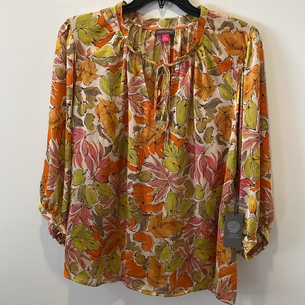 Vince CAMUTO Coastal Cool Long Sleeve Blouse Top Size 2X, NWT - Picture 2 of 15